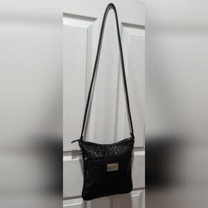 Marc Fisher Croc Embossed Crossbody Bag In Black